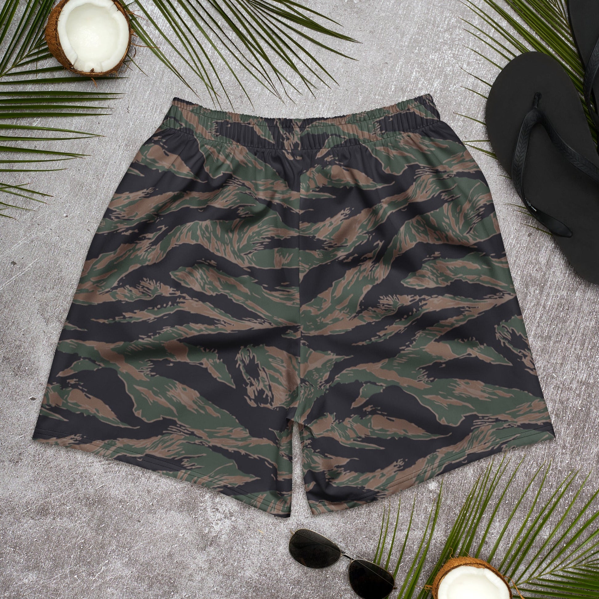 American Tiger Stripe MARPAT Woodland CAMO Unisex Athletic Long Shorts