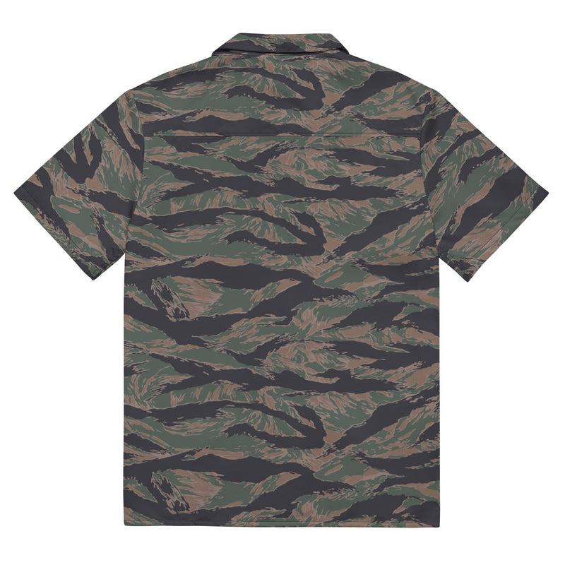 Tiger Stripe Woodland CAMO Unisex Short-Sleeve Button Shirt - Button-Up