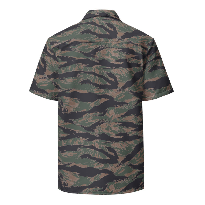 Tiger Stripe Woodland CAMO Unisex Short-Sleeve Button Shirt - Button-Up