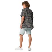 Tiger Stripe Woodland CAMO Unisex Short-Sleeve Button Shirt - Button-Up