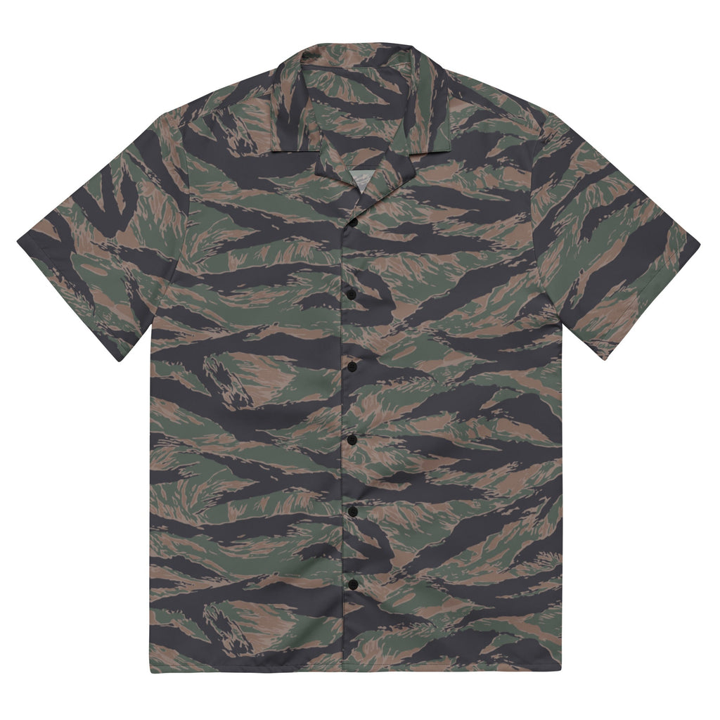 CAMO HQ - Tiger Stripe Woodland CAMO Unisex Short-Sleeve Button