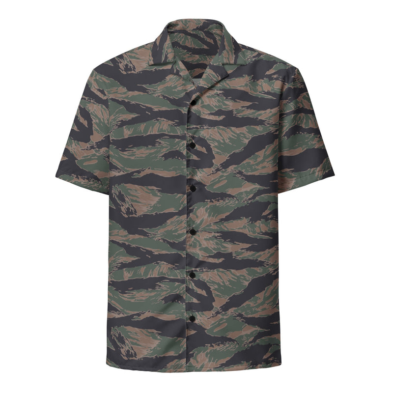 Tiger Stripe Woodland CAMO Unisex Short-Sleeve Button Shirt - Button-Up