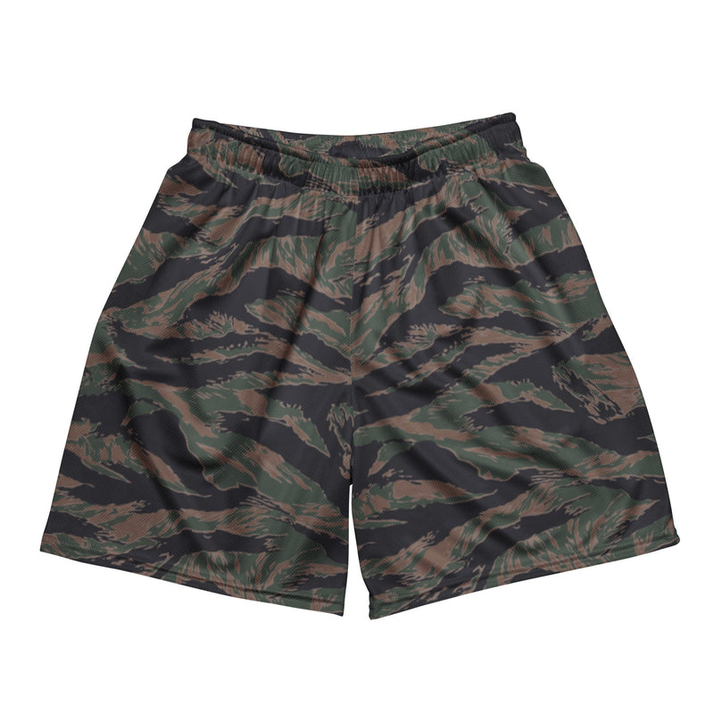 Tiger Stripe Woodland CAMO Unisex Mesh Shorts - 2XS