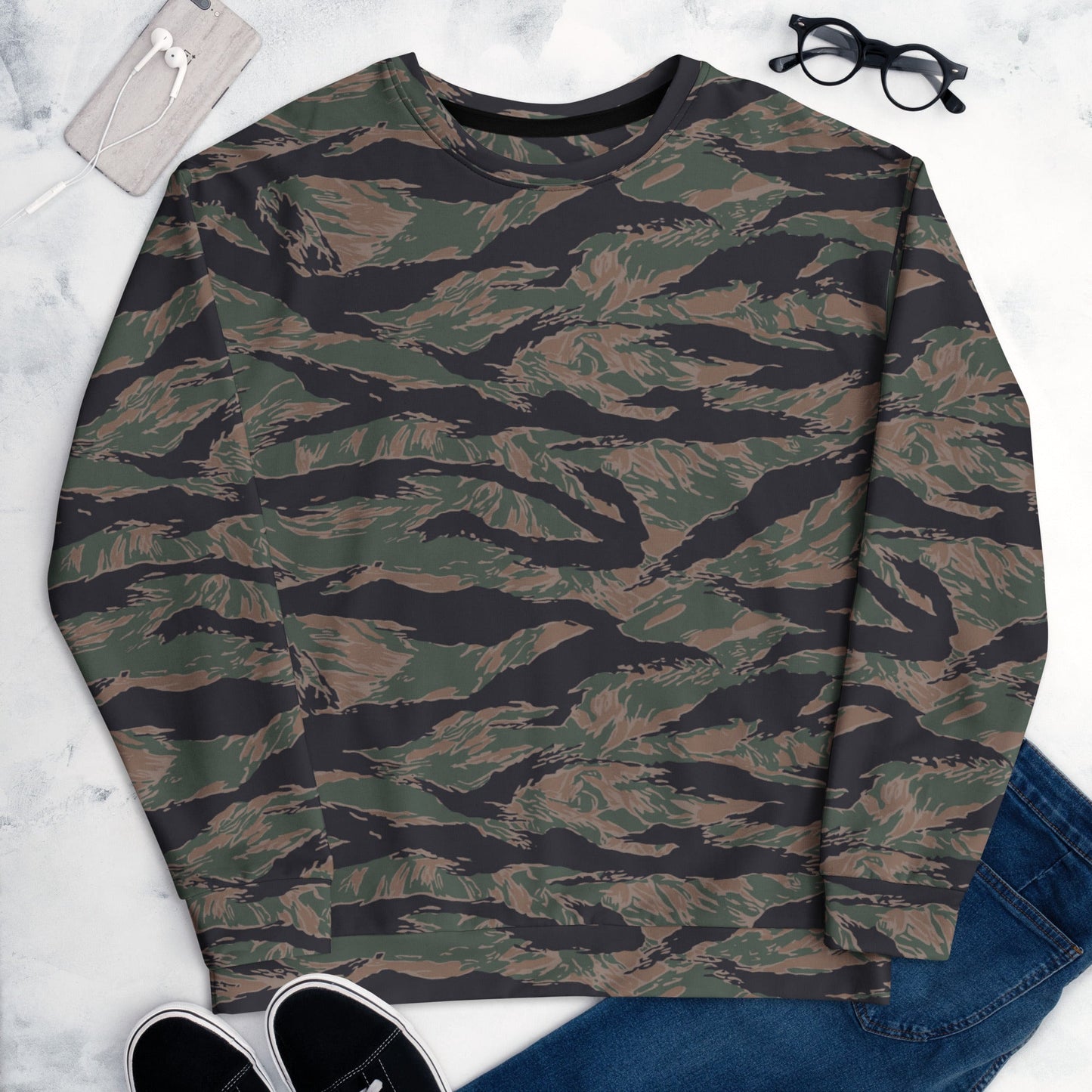 American Tiger Stripe MARPAT Woodland CAMO Unisex Sweatshirt - Sweatshirts