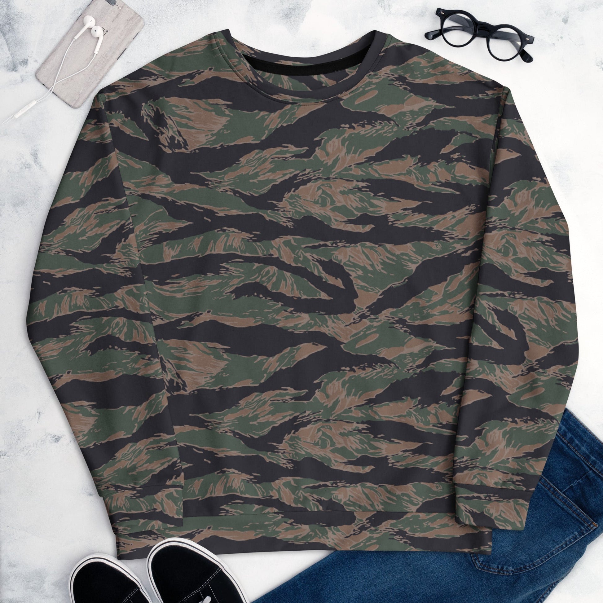 American Tiger Stripe MARPAT Woodland CAMO Unisex Sweatshirt - Sweatshirts