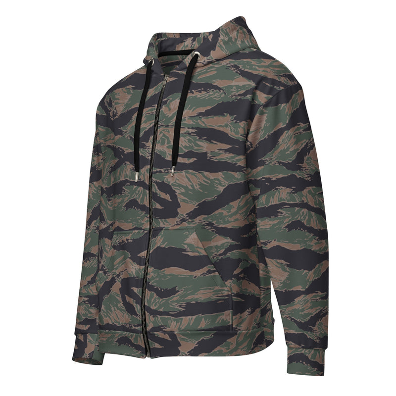 Tiger Stripe Woodland CAMO Unisex Zip Hoodie