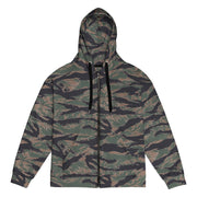Tiger Stripe Woodland CAMO Unisex Zip Hoodie - 2XS