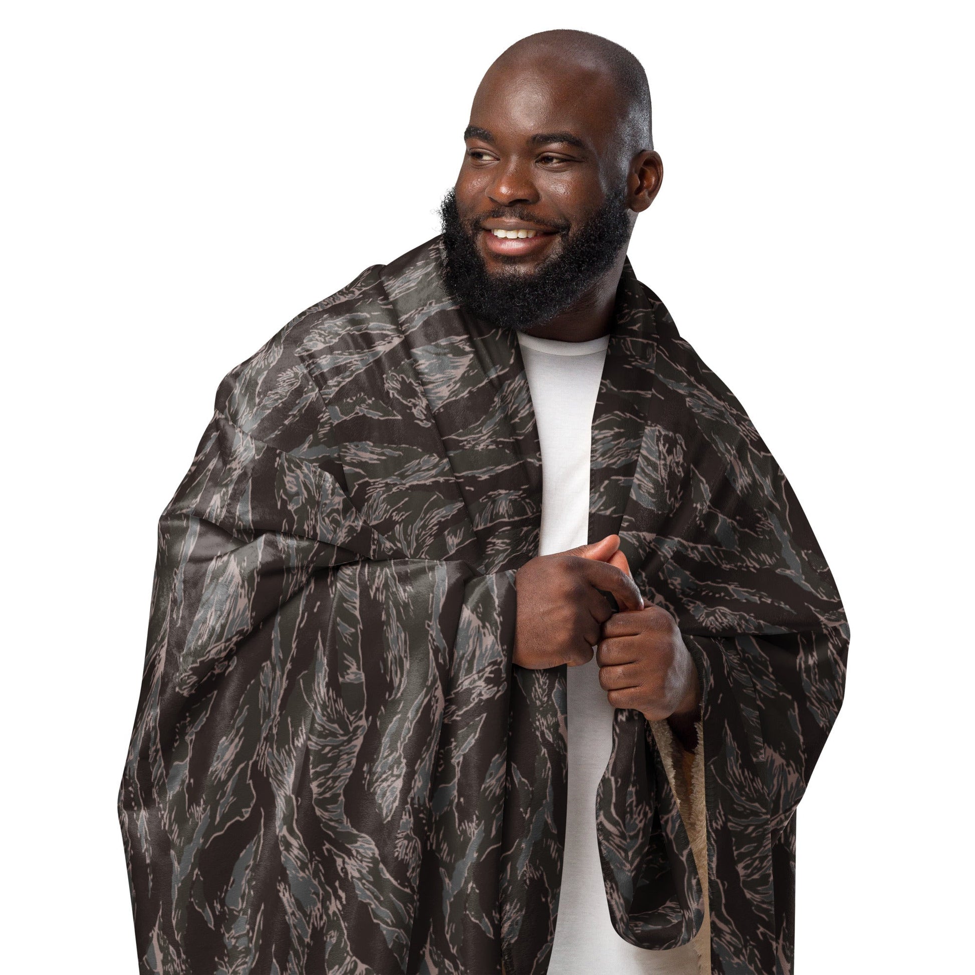 American Tiger Stripe Metro CAMO Sherpa Blanket