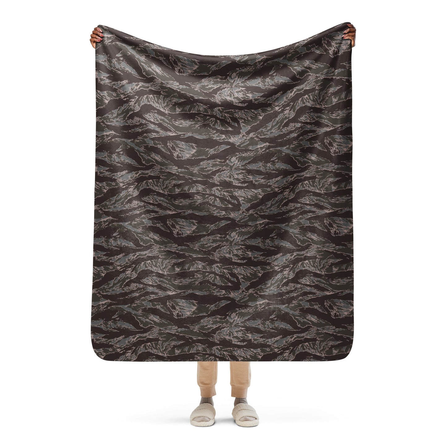 American Tiger Stripe Metro CAMO Sherpa Blanket - 50″×60″