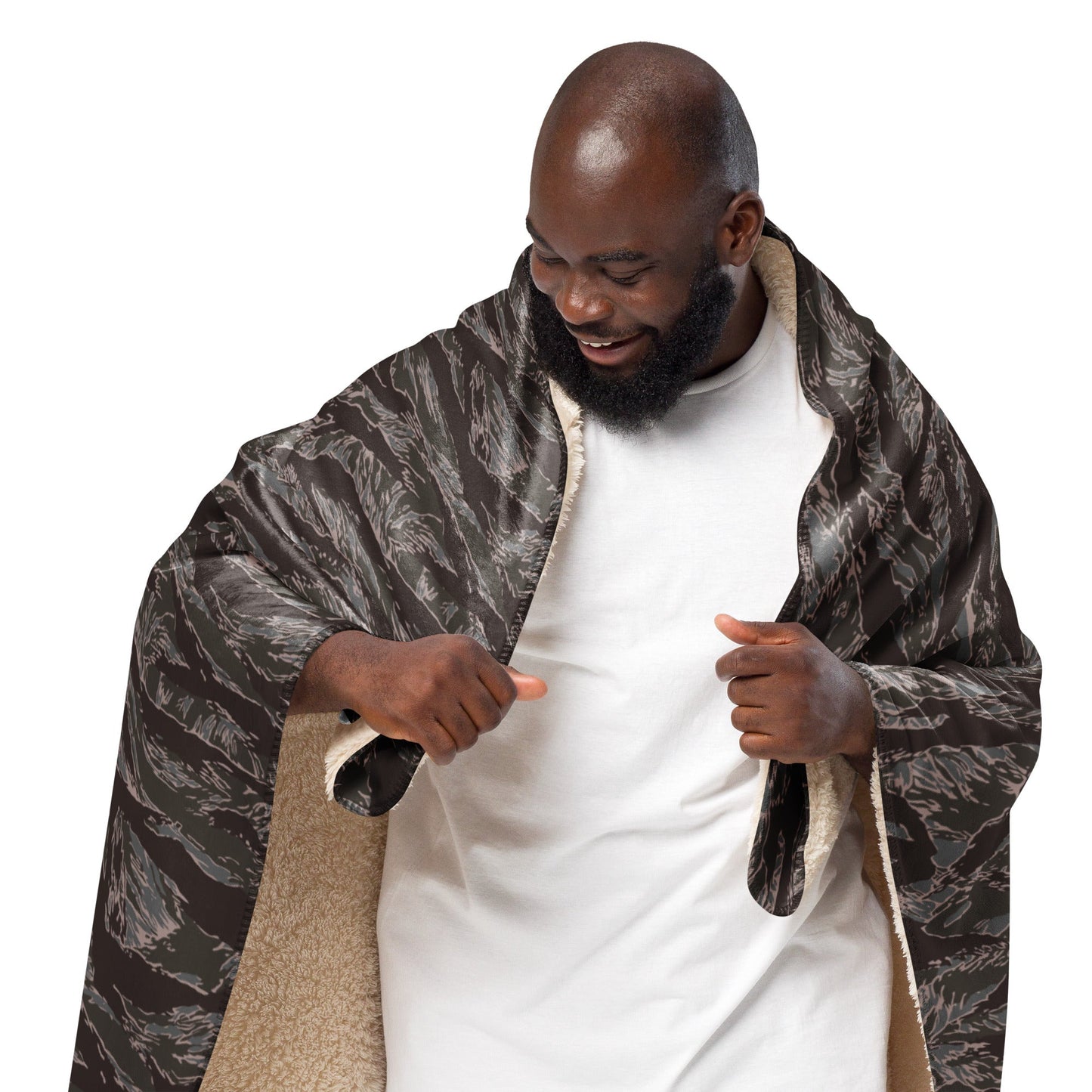 American Tiger Stripe Metro CAMO Sherpa Blanket