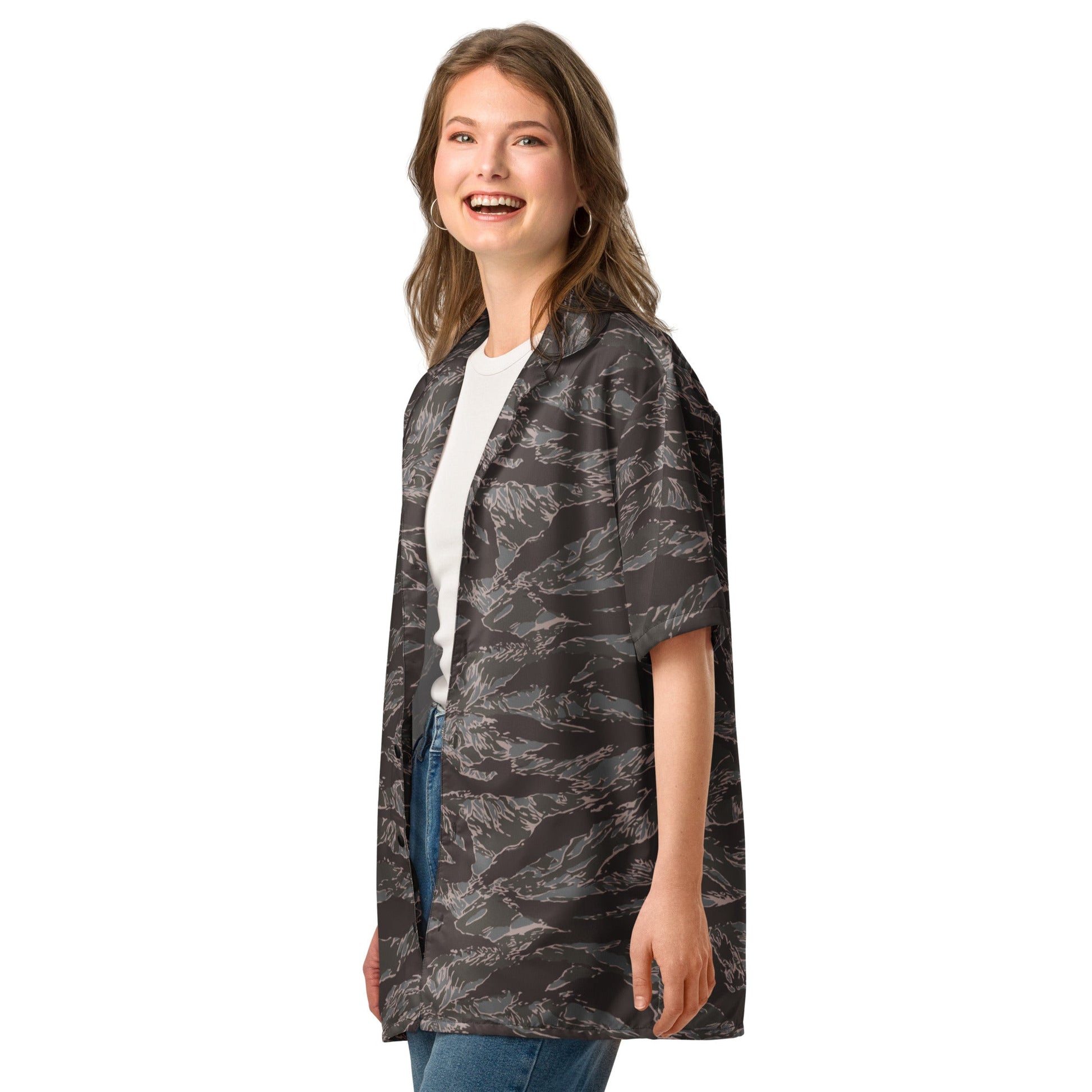 American Tiger Stripe Metro CAMO Unisex Short-Sleeve Button Shirt