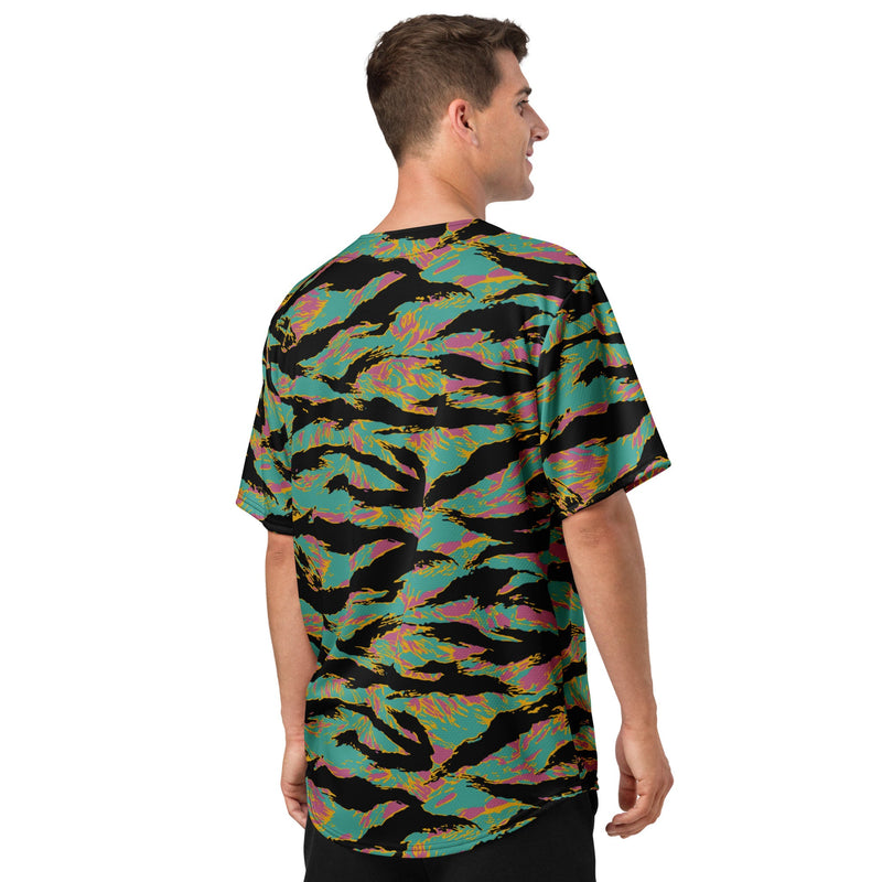Tiger Stripe Miami Sunset CAMO Unisex Baseball Jersey
