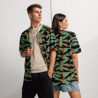 American Tiger Stripe Miami Sunset CAMO baseball jersey - 2XS - Baseball Jerseys