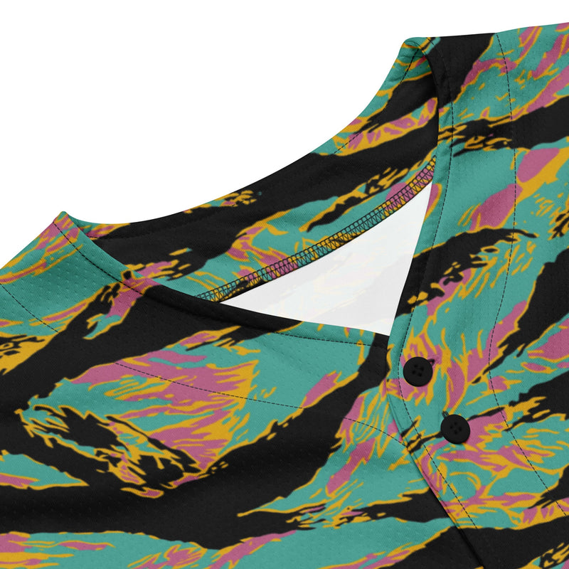 Tiger Stripe Miami Sunset CAMO Unisex Baseball Jersey