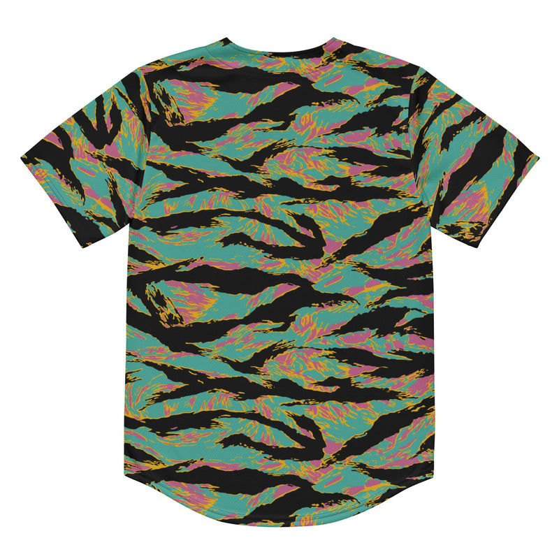 Tiger Stripe Miami Sunset CAMO Unisex Baseball Jersey
