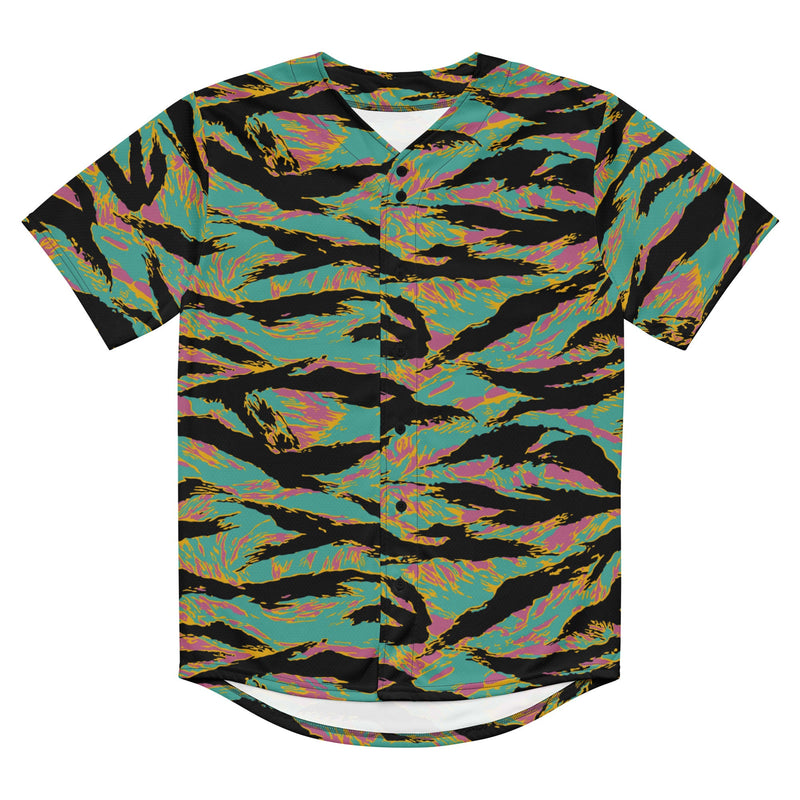 Tiger Stripe Miami Sunset CAMO Unisex Baseball Jersey