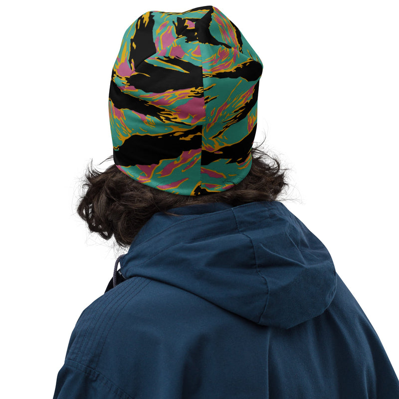 Tiger Stripe Miami Sunset CAMO Beanie - Head