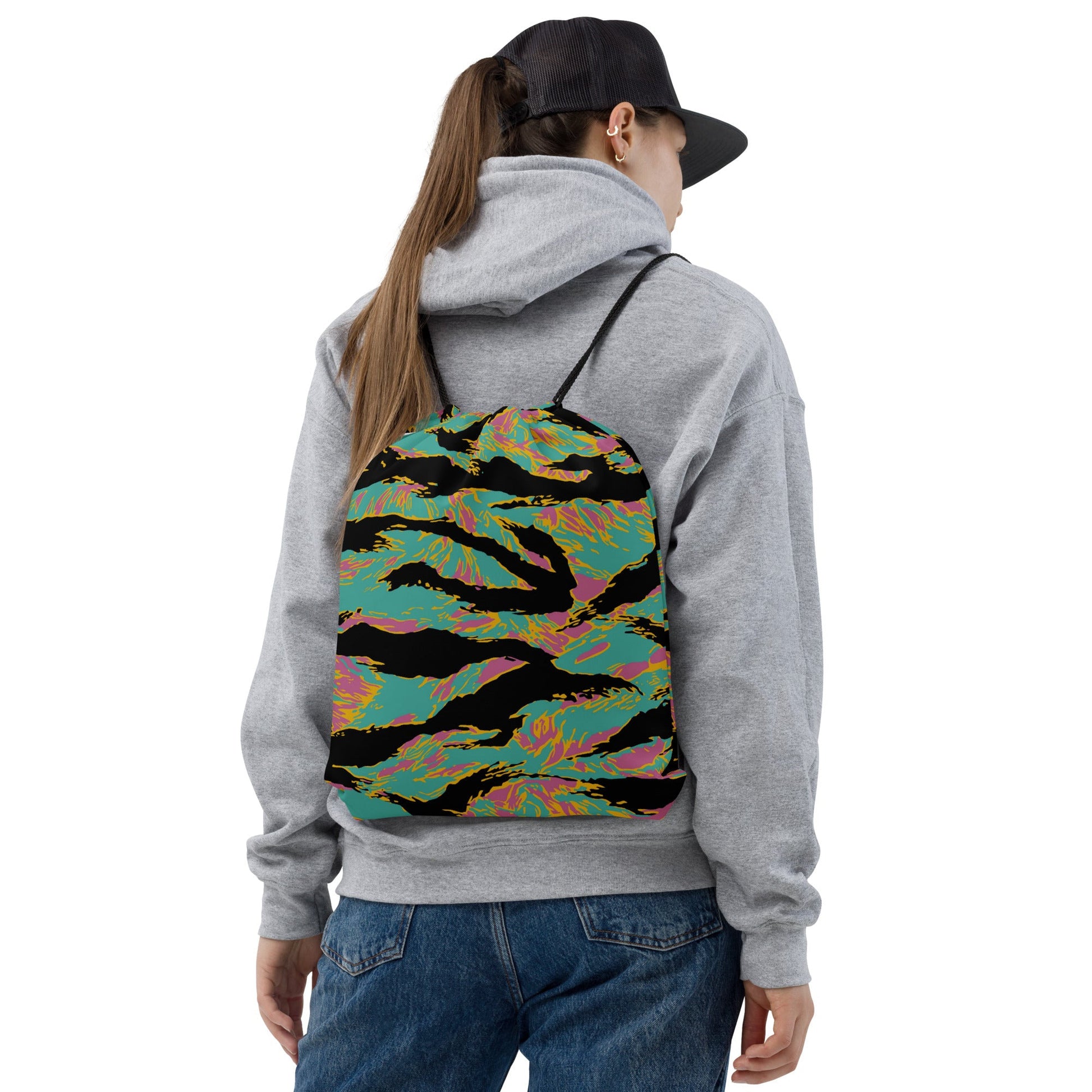 American Tiger Stripe Miami Sunset CAMO Drawstring Bag - Bags