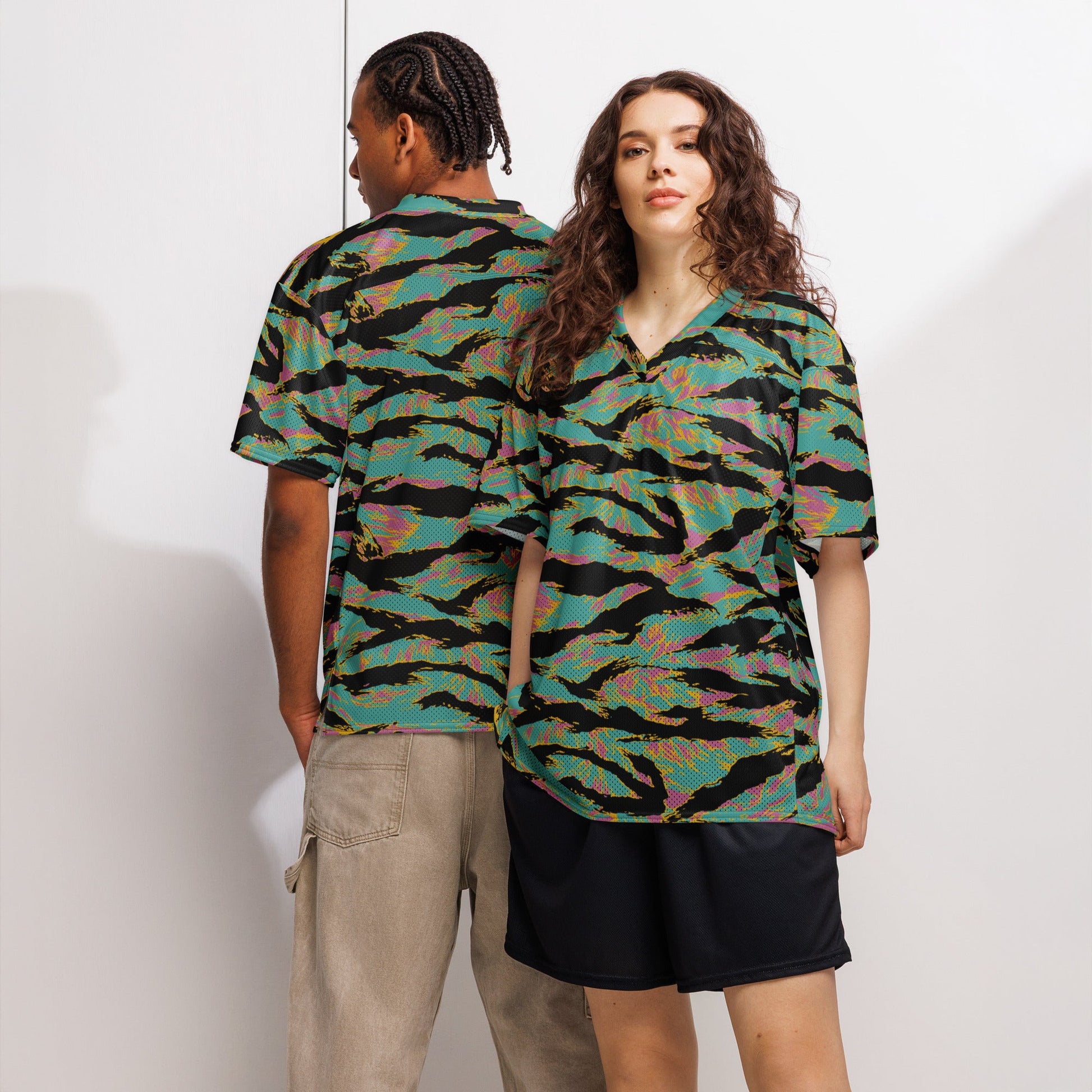 American Tiger Stripe Miami Sunset CAMO football jersey - Football Jersey