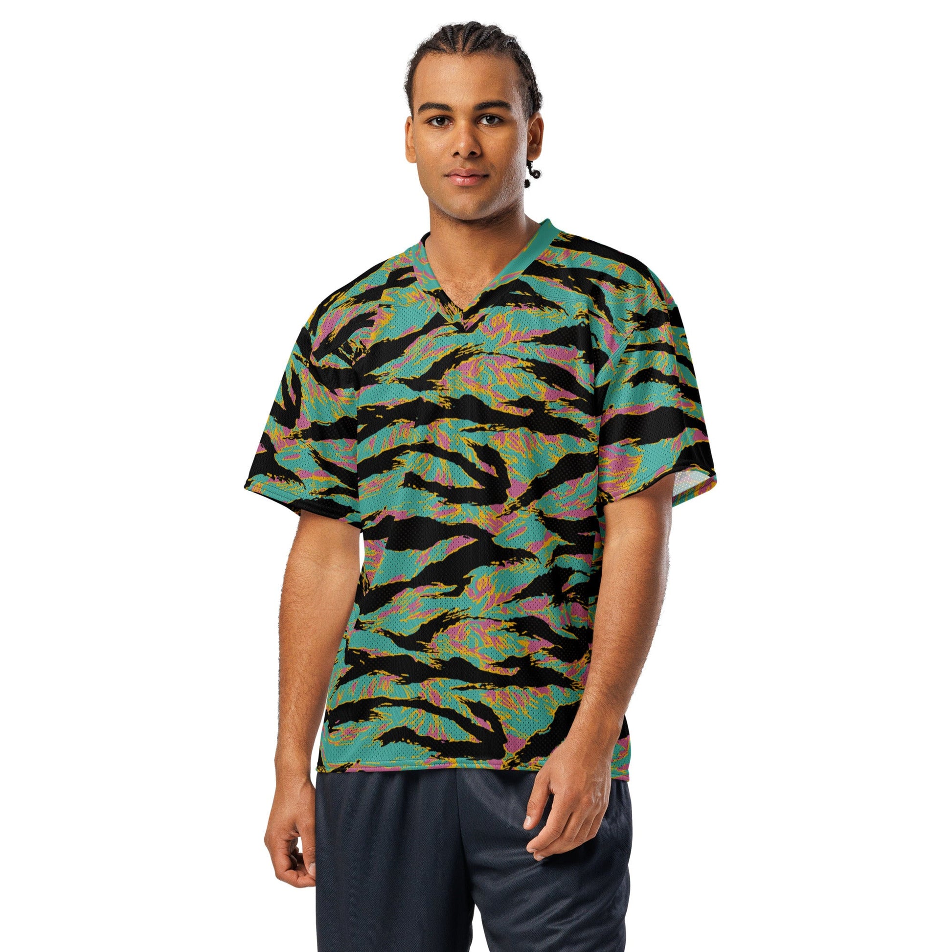 American Tiger Stripe Miami Sunset CAMO football jersey - Football Jersey