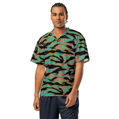 American Tiger Stripe Miami Sunset CAMO football jersey - Football Jersey