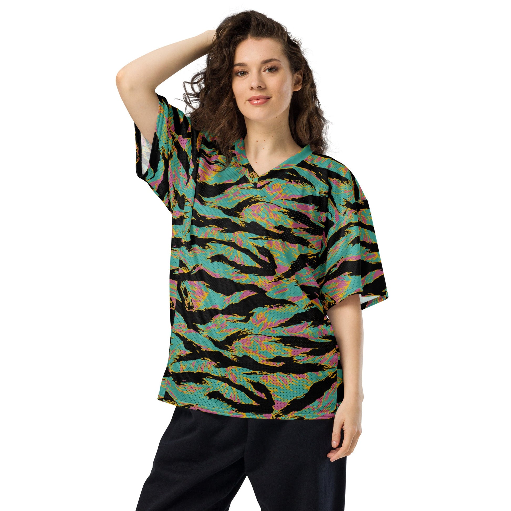 American Tiger Stripe Miami Sunset CAMO football jersey - Football Jersey