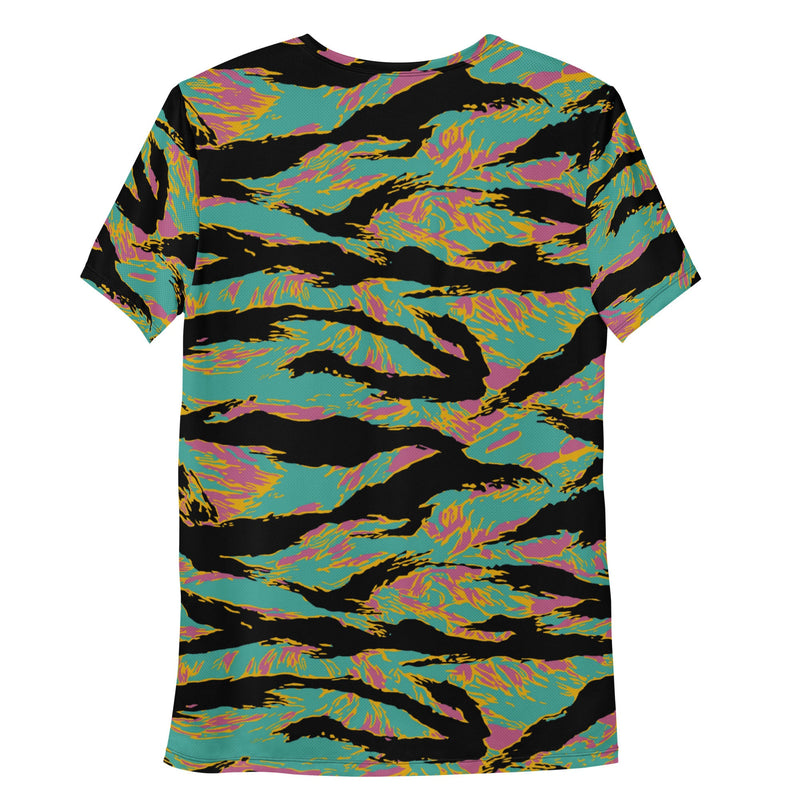 Tiger Stripe Miami Sunset CAMO Mens Athletic T-Shirt - Shirt