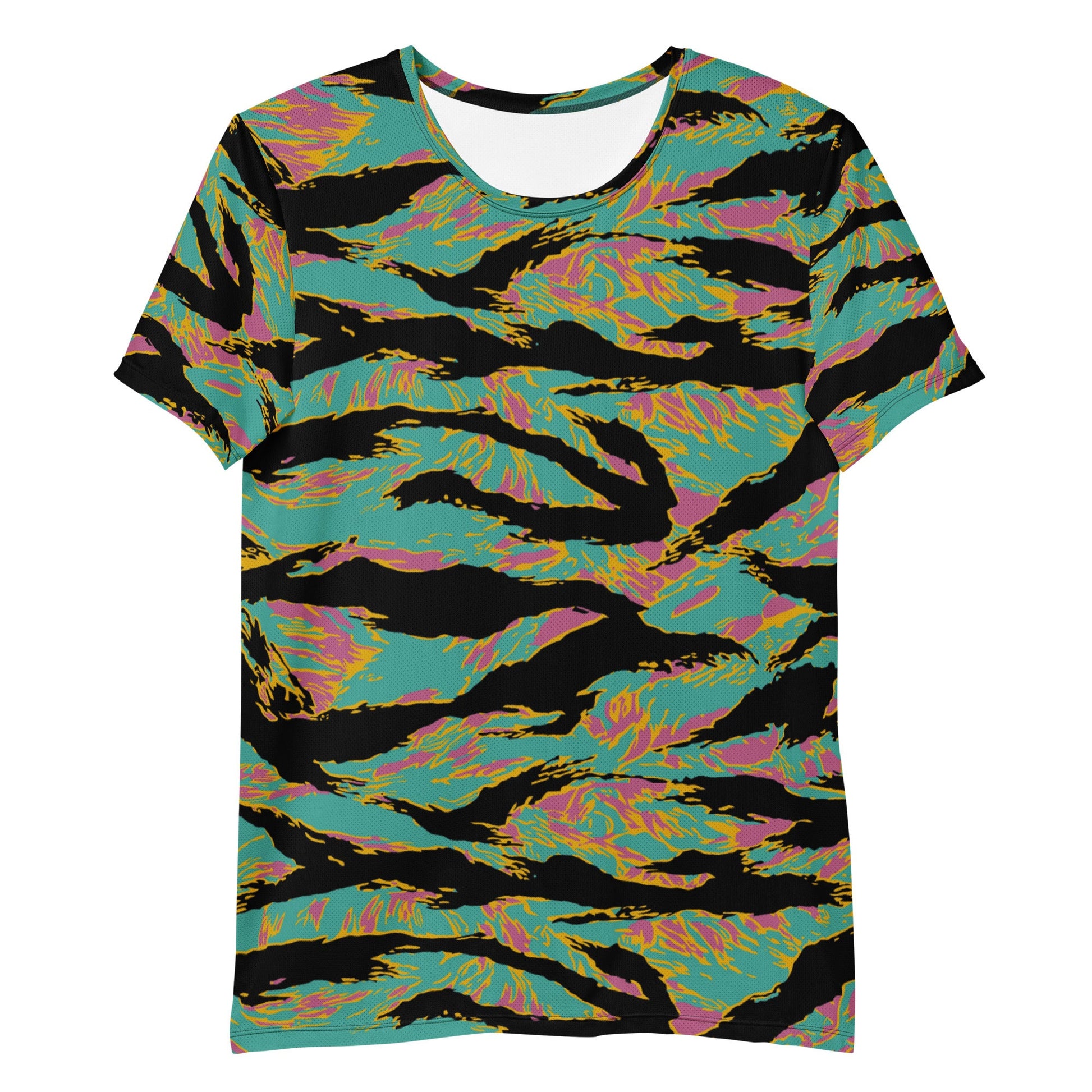 American Tiger Stripe Miami Sunset CAMO Mens athletic t-shirt - Athletic T-Shirts