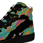 Tiger Stripe Miami Sunset CAMO Mens High-Top Canvas Shoes