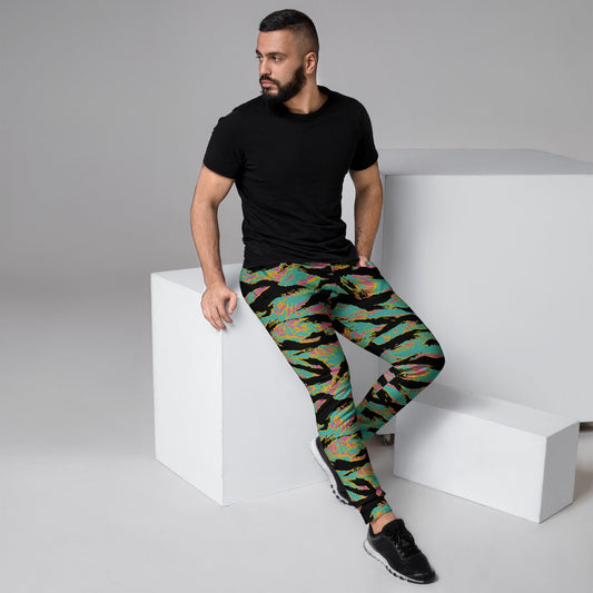 American Tiger Stripe Miami Sunset CAMO Mens Joggers - XS