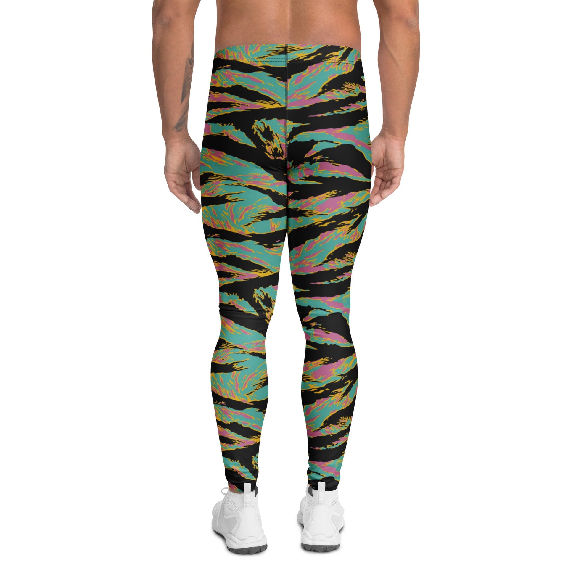 American Tiger Stripe Miami Sunset CAMO Mens Leggings