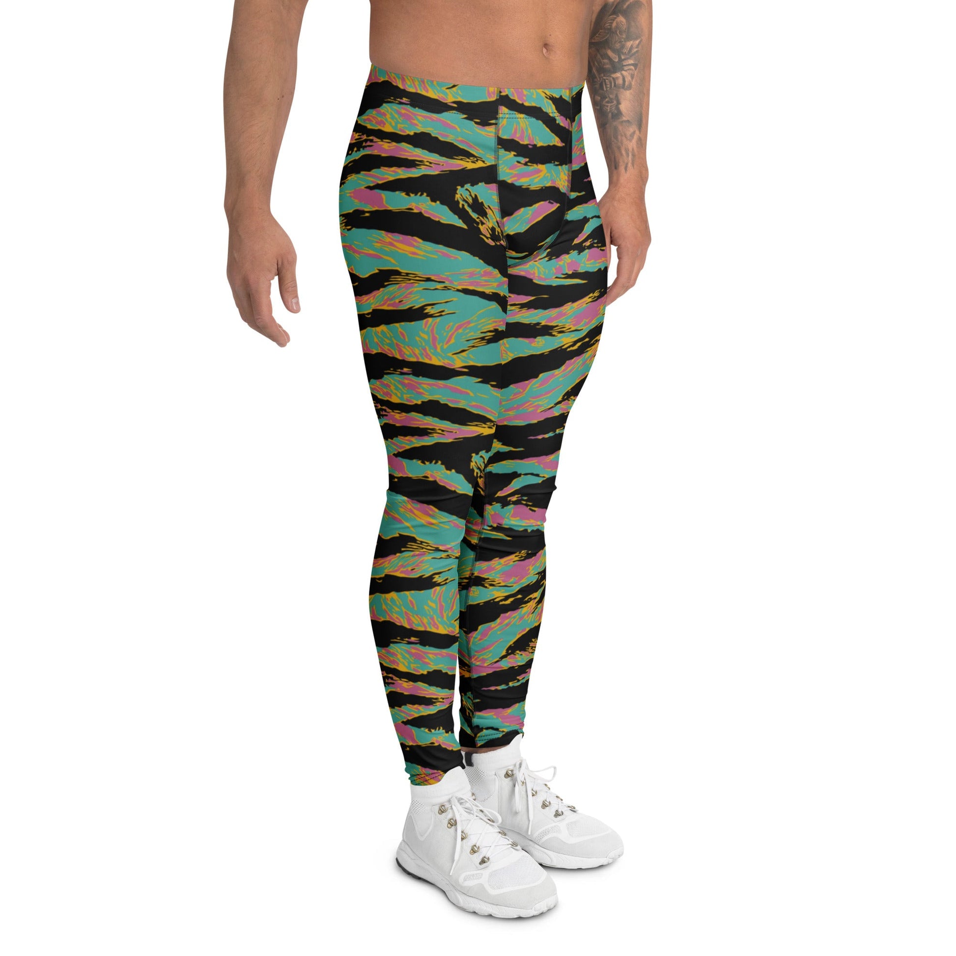 American Tiger Stripe Miami Sunset CAMO Mens Leggings