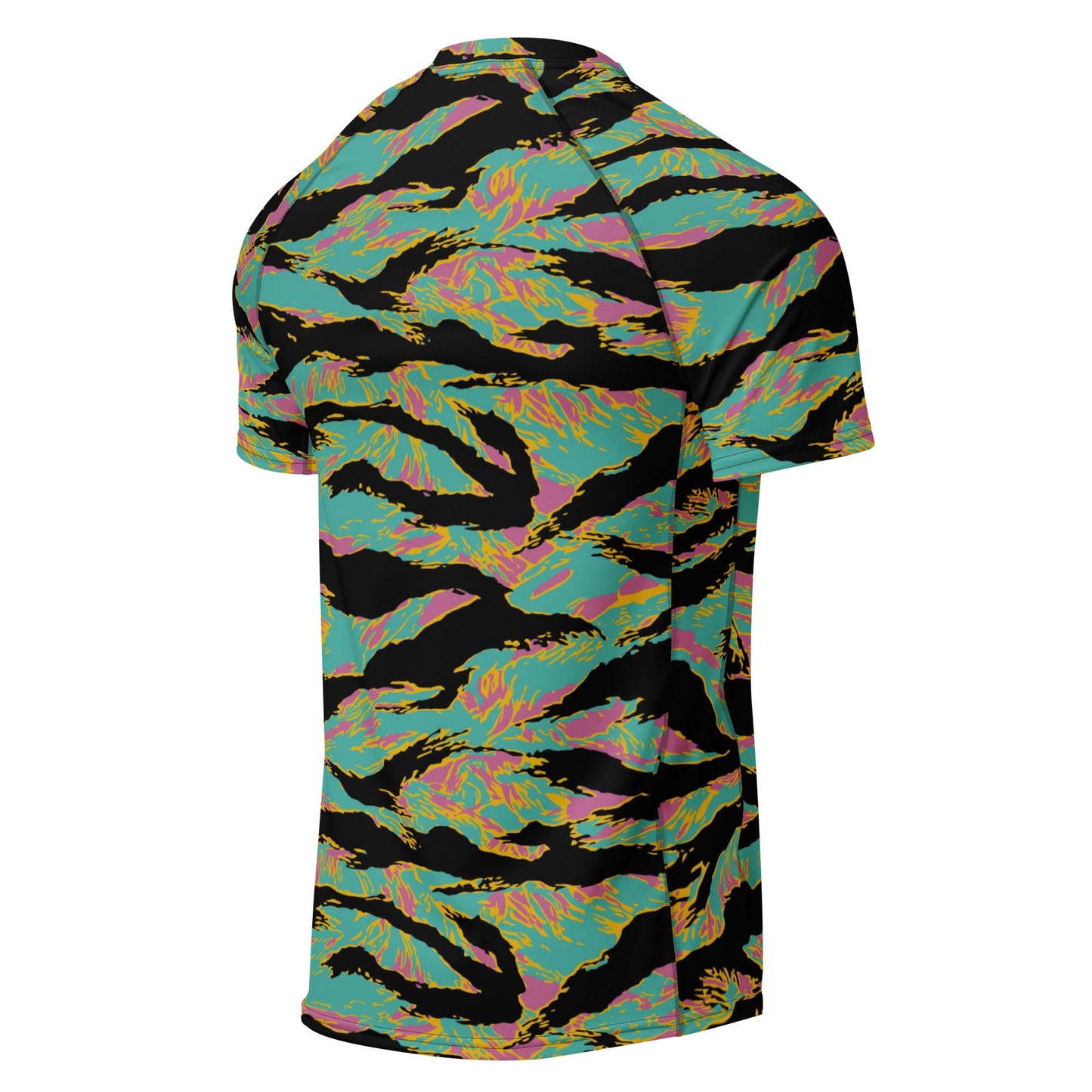 American Tiger Stripe Miami Sunset CAMO Mens Short-Sleeve Rash Guard - Short-sleeve Guards