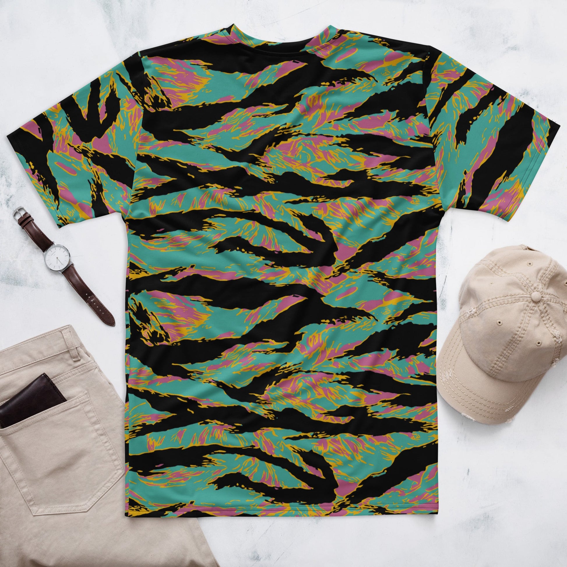 American Tiger Stripe Miami Sunset CAMO Mens t-shirt - T-Shirts