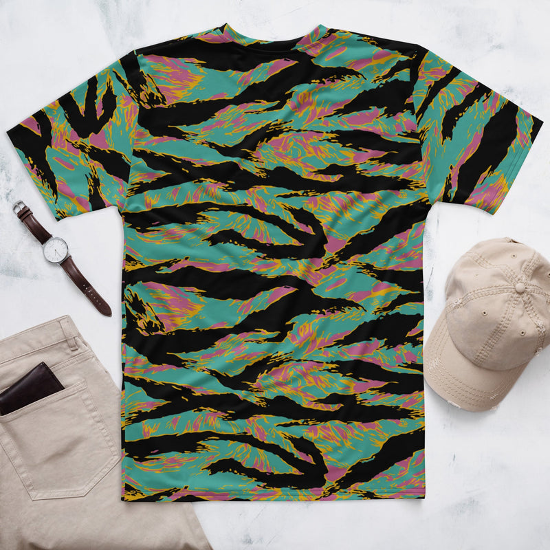 Tiger Stripe Miami Sunset CAMO Mens T-Shirt
