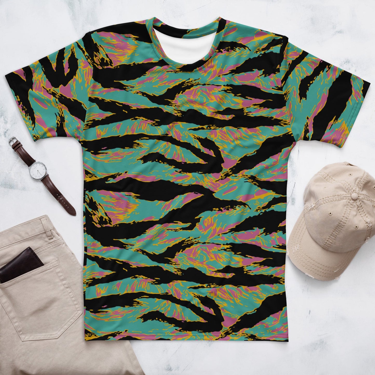 American Tiger Stripe Miami Sunset CAMO Mens t-shirt - XS - T-Shirts