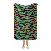 Tiger Stripe Miami Sunset CAMO Sherpa Blanket - 37″×57″