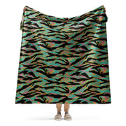 Tiger Stripe Miami Sunset CAMO Sherpa Blanket - 60″×80″