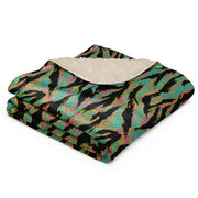 Tiger Stripe Miami Sunset CAMO Sherpa Blanket