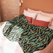 Tiger Stripe Miami Sunset CAMO Sherpa Blanket