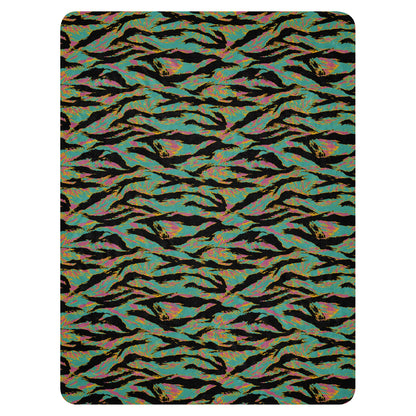American Tiger Stripe Miami Sunset CAMO Sherpa blanket - Blankets