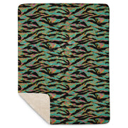 Tiger Stripe Miami Sunset CAMO Sherpa Blanket