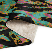 Tiger Stripe Miami Sunset CAMO Sherpa Blanket