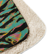 Tiger Stripe Miami Sunset CAMO Sherpa Blanket