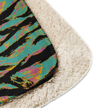 American Tiger Stripe Miami Sunset CAMO Sherpa blanket - Blankets