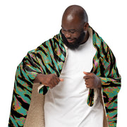 Tiger Stripe Miami Sunset CAMO Sherpa Blanket