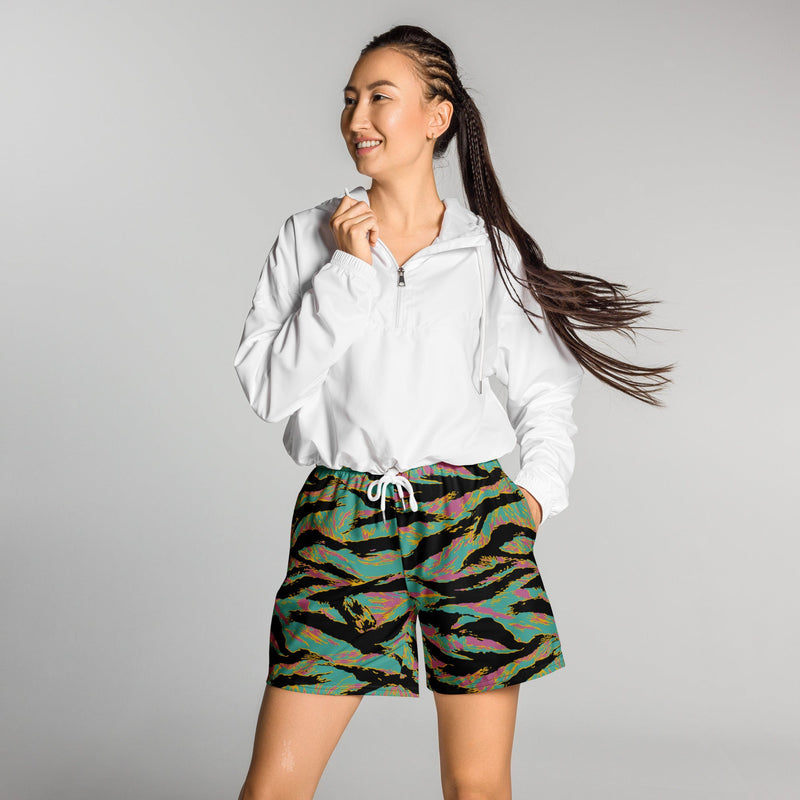 Tiger Stripe Miami Sunset CAMO Unisex Athletic Long Shorts