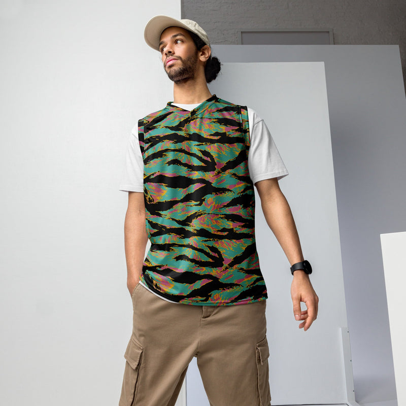 Tiger Stripe Miami Sunset CAMO Unisex Basketball Jersey - 2XS