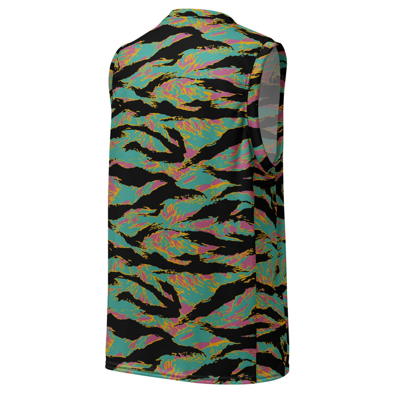 Tiger Stripe Miami Sunset CAMO Unisex Basketball Jersey