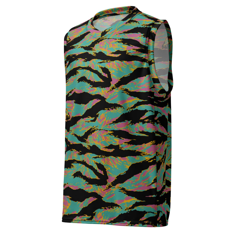 Tiger Stripe Miami Sunset CAMO Unisex Basketball Jersey